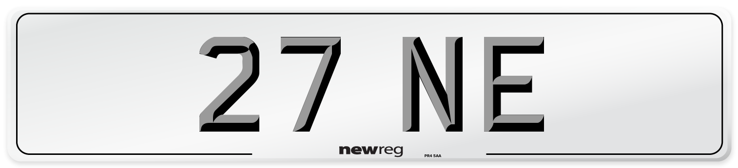 27 NE Number Plate from New Reg